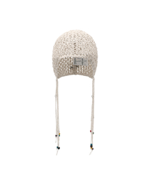 THEVINYLHOUSE（ザバイニルハウス）の「BEADED CROCHET BEANIE (W) IVORY（ニットキャップ/ビーニー）」