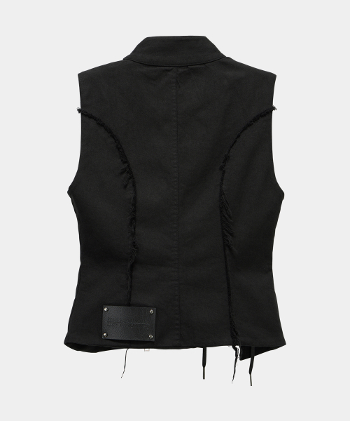 ETRE AU SOMMET(エトレオソメ)の「Diagonal Corset Vest (Black)(ベスト・レディース・ブラック・2/1)」の4枚目の写真
