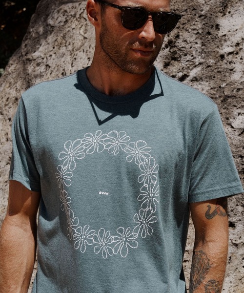 RVCA(ルーカ)の「RVCA メンズ BRYCE LEI SS Tシャツ 【2026年夏モデル】(Tシャツ/カットソー・メンズ・オフホワイト/ブルー系その他・SMALL/MEDIUM/LARGE/X-LARGE)」の1枚目の写真