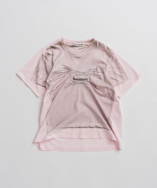 PRANK PROJECT(プランクプロジェクト)の「【2026Summer Pre-Order】フェイクプリントランダムタックTEE / Fake Print Random Tack T-Shirt(Tシャツ/カットソー・レディース・ピンク/ホワイト・FREE)」の9枚目の写真