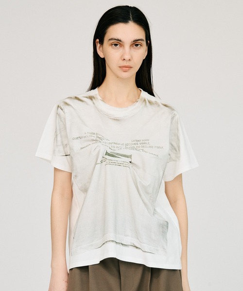 PRANK PROJECT(プランクプロジェクト)の「フェイクプリントランダムタックTEE / Fake Print Random Tack T-Shirt(Tシャツ/カットソー・レディース・ピンク/ホワイト・FREE)」の18枚目の写真