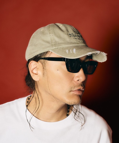 NineMicrophones(ナインマイクロフォンズ)の「DISTRESSED CAP-ALTERATION-(キャップ・メンズ・ベージュ/ブラック・FREE)」の8枚目の写真