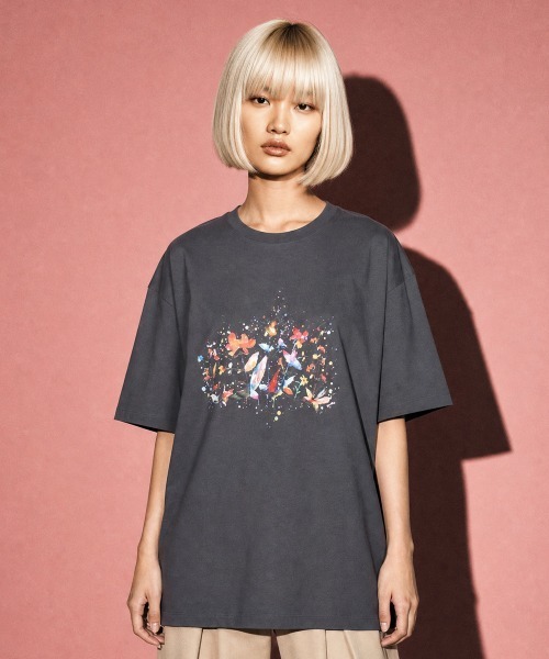 rehacer（レアセル）の「rehacer TEE : Flower Drip TEE / フラワードリップ T-shirt（Tシャツ/カットソー・メンズ・ホワイト/スミクロ・X-LARGE/LARGE/MEDIUM/SMALL）」の2枚目の写真