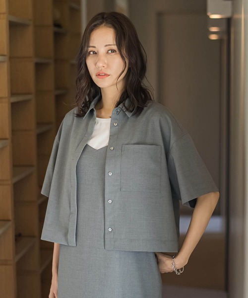 LAUTREAMONT(ロートレアモン)の「エディター東原妙子×LAUTREAMONT/レースシャツ(シャツ/ブラウス・レディース・ネイビー/ライトグレー/ホワイト・9号)」の1枚目の写真