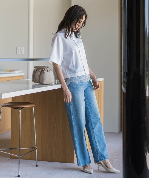 LAUTREAMONT(ロートレアモン)の「エディター東原妙子×LAUTREAMONT/レースシャツ(シャツ/ブラウス・レディース・ネイビー/ライトグレー/ホワイト・9号)」の22枚目の写真