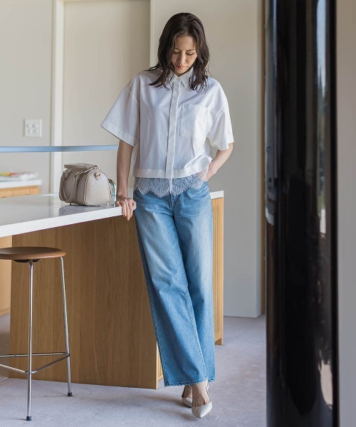 LAUTREAMONT(ロートレアモン)の「エディター東原妙子×LAUTREAMONT/レースシャツ(シャツ/ブラウス・レディース・ネイビー/ライトグレー/ホワイト・9号)」の21枚目の写真