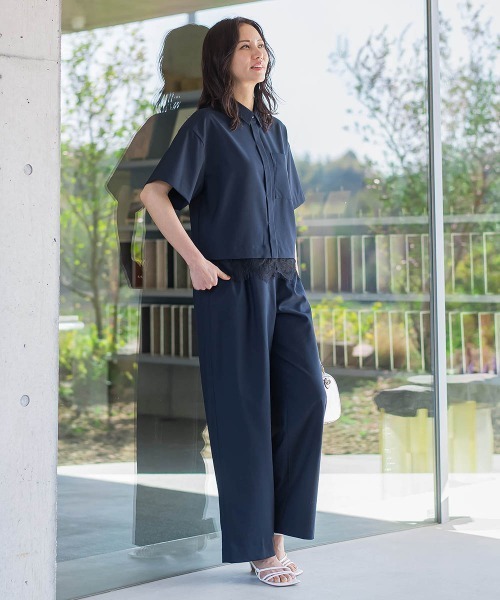 LAUTREAMONT(ロートレアモン)の「エディター東原妙子×LAUTREAMONT/レースシャツ(シャツ/ブラウス・レディース・ネイビー/ライトグレー/ホワイト・9号)」の5枚目の写真