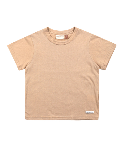 BEACHESAND CREAM KIDS(ビーチスアンドクリームキッズ)の「ビーチス テンダー 半袖Tシャツ-ベージュ(Tシャツ/カットソー・レディース・ベージュ・SMALL/MEDIUM/LARGE)」の1枚目の写真