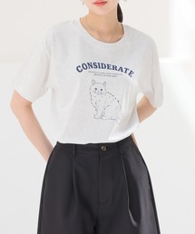 Honeys | 【ハニさら・接触冷感・UVカット】アニマルプリントTシャツ(Tシャツ/カットソー)
