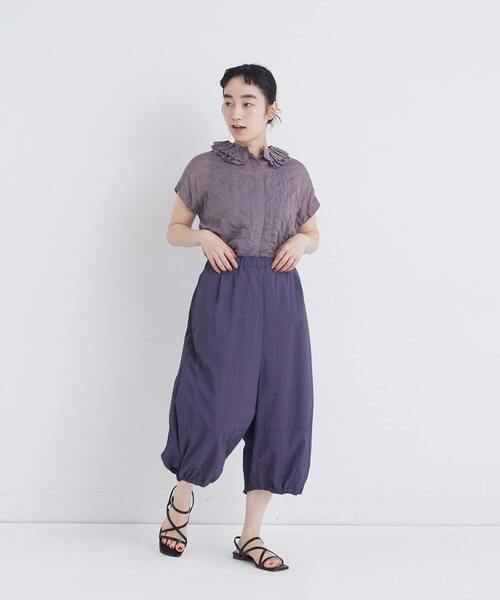 conges payes ADIEU TRISTESSE（コンジェ ペイエ アデュートリステス）の「【6月ベストセラーブランド内4位】【FAVE】ナイロンワイドサルエルパンツ（その他パンツ・レディース・モカ/グレイッシュベージュ/ブラック/パープル・M/L）」の19枚目の写真