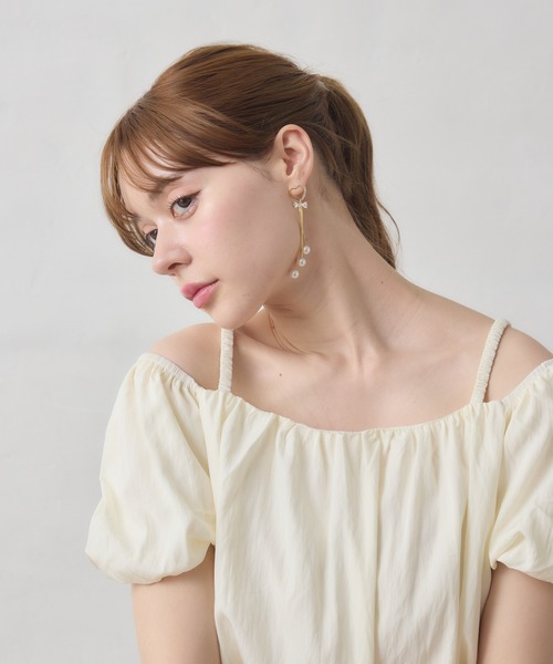 Siel(シエル)の「リボンモチーフロングピアス(ピアス(両耳用)・レディース・シルバー/ゴールド系その他/シルバー系その他/ゴールド・FREE)」の12枚目の写真