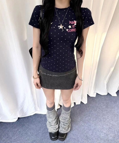 Ressaca(レサーカ)の「ドット柄スターロゴプリントTシャツ(Tシャツ/カットソー・レディース・ネイビー/ブルー・M)」の16枚目の写真