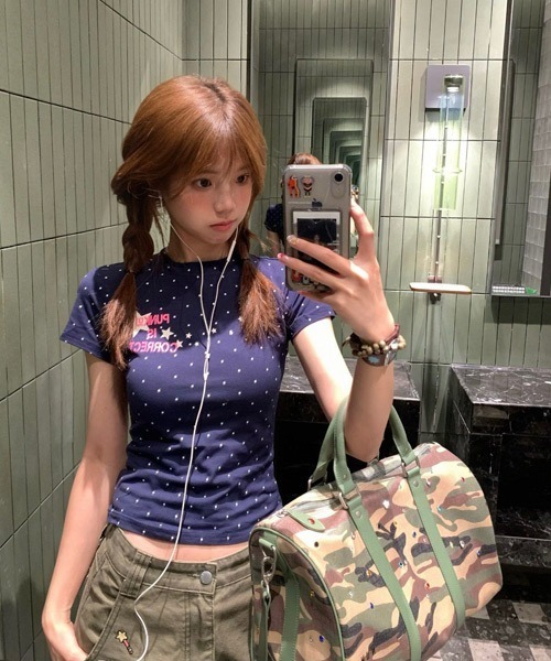 Ressaca(レサーカ)の「ドット柄スターロゴプリントTシャツ(Tシャツ/カットソー・レディース・ネイビー/ブルー・M)」の14枚目の写真