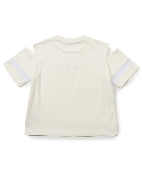 algy(アルジー)の「肩あきシアーメタルロゴ半袖Tシャツ(Tシャツ/カットソー・キッズ・ブラック/オフホワイト/ライム・130/150/140/160)」の5枚目の写真