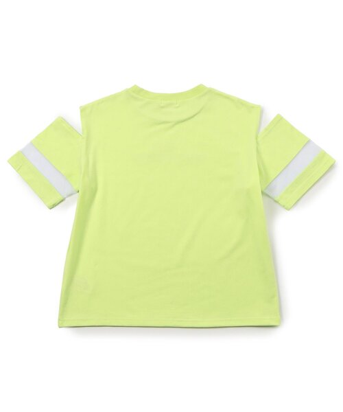 algy(アルジー)の「肩あきシアーメタルロゴ半袖Tシャツ(Tシャツ/カットソー・キッズ・ブラック/オフホワイト/ライム・130/150/140/160)」の4枚目の写真
