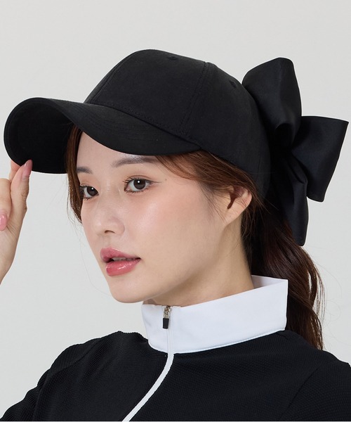 LA VORAGINE(ラ ヴォラジネ)の「バックリボンキャップ(キャップ・レディース・アイボリー/ライトピンク/White/Black・FREE)」の1枚目の写真
