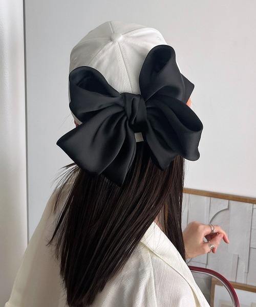 LA VORAGINE(ラ ヴォラジネ)の「バックリボンキャップ(キャップ・レディース・アイボリー/ライトピンク/White/Black・FREE)」の3枚目の写真