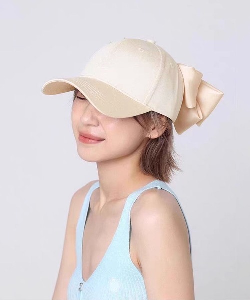 LA VORAGINE(ラ ヴォラジネ)の「バックリボンキャップ(キャップ・レディース・アイボリー/ライトピンク/White/Black・FREE)」の21枚目の写真