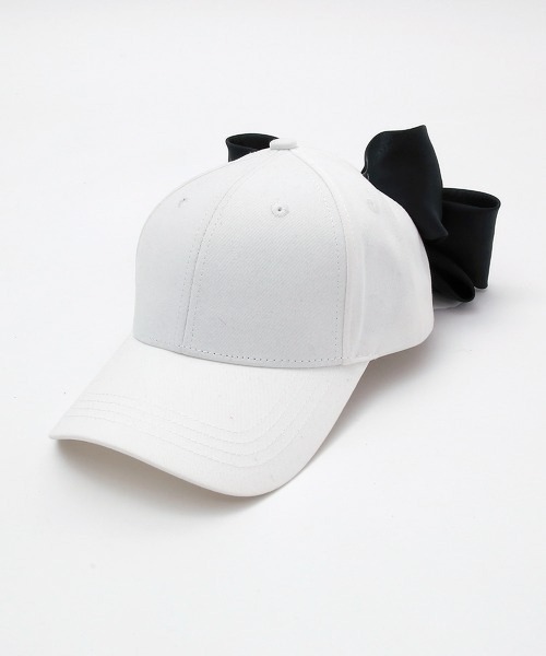 LA VORAGINE(ラ ヴォラジネ)の「バックリボンキャップ(キャップ・レディース・アイボリー/ライトピンク/White/Black・FREE)」の6枚目の写真