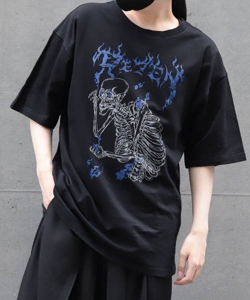REZEN(リゼン)の「ガシャドクロ半袖Tシャツ(Tシャツ/カットソー・メンズ・ローズ/ブルーパープル・FREE)」の1枚目の写真