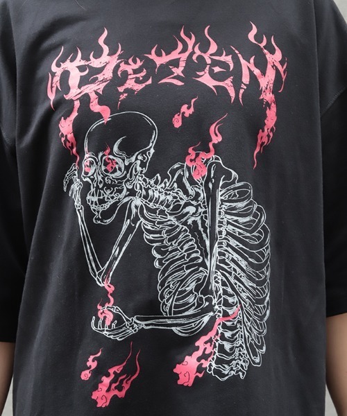 REZEN(リゼン)の「ガシャドクロ半袖Tシャツ(Tシャツ/カットソー・メンズ・ローズ/ブルーパープル・FREE)」の7枚目の写真