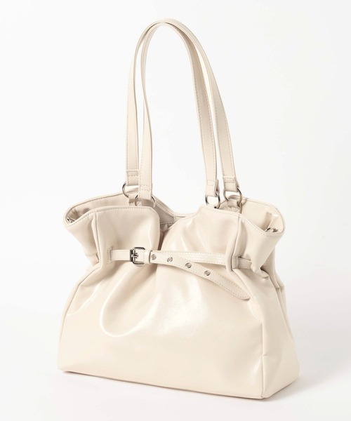 PAGEBOY(ページボーイ)の「【500mlペットボトル収納可能/2WAY】ハトメベルトトートバッグ(ショルダーバッグ・レディース・ブラック/オフホワイト・FREE)」の15枚目の写真