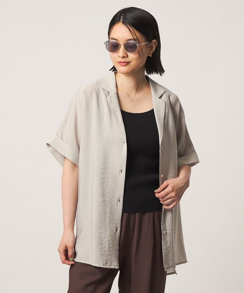A DAY IN THE LIFE UNITED ARROWS(アデイインザライフユナイテッドアローズ)の「ドルマン オープンカラーシャツ <A DAY IN THE LIFE>(シャツ/ブラウス・レディース・オリーブ/ナチュラル/ネイビー・FREE)」の2枚目の写真