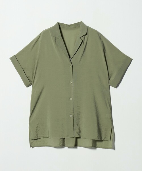 A DAY IN THE LIFE UNITED ARROWS(アデイインザライフユナイテッドアローズ)の「ドルマン オープンカラーシャツ <A DAY IN THE LIFE>(シャツ/ブラウス・レディース・オリーブ/ナチュラル/ネイビー・FREE)」の1枚目の写真