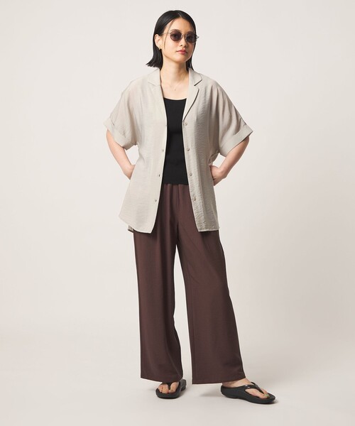 A DAY IN THE LIFE UNITED ARROWS(アデイインザライフユナイテッドアローズ)の「ドルマン オープンカラーシャツ <A DAY IN THE LIFE>(シャツ/ブラウス・レディース・オリーブ/ナチュラル/ネイビー・FREE)」の5枚目の写真