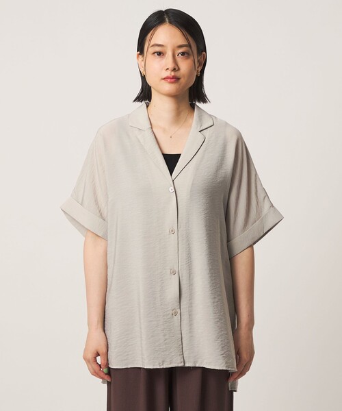 A DAY IN THE LIFE UNITED ARROWS(アデイインザライフユナイテッドアローズ)の「ドルマン オープンカラーシャツ <A DAY IN THE LIFE>(シャツ/ブラウス・レディース・オリーブ/ナチュラル/ネイビー・FREE)」の6枚目の写真