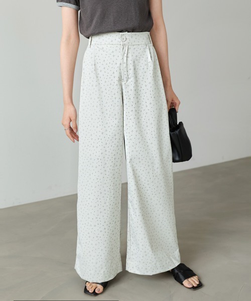 Bab(バブ)の「【選べるサイズ展開】小花柄パンツ(その他パンツ・レディース・ライトグレー/ブラック・M/S)」の4枚目の写真