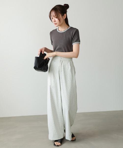 Bab(バブ)の「【選べるサイズ展開】小花柄パンツ(その他パンツ・レディース・ライトグレー/ブラック・M/S)」の5枚目の写真