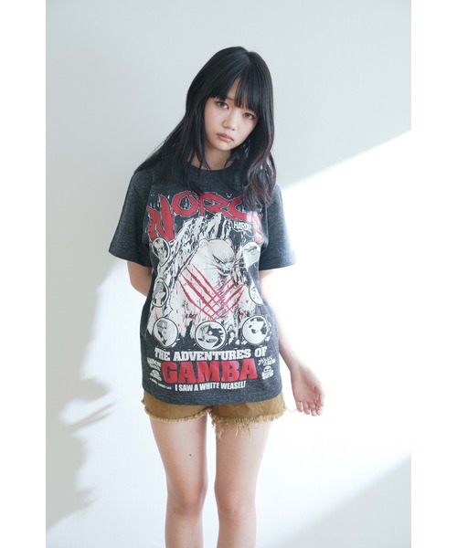 ハードコアチョコレート(ハードコアチョコレート)の「ガンバの冒険(ノロイヘザーブラック)-復刻版-(Tシャツ/カットソー・メンズ・ブラック×グレー・XX-LARGE/X-LARGE/LARGE)」の10枚目の写真