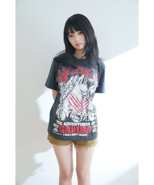 ハードコアチョコレート(ハードコアチョコレート)の「ガンバの冒険(ノロイヘザーブラック)-復刻版-(Tシャツ/カットソー・メンズ・ブラック×グレー・XX-LARGE/X-LARGE/LARGE)」の8枚目の写真