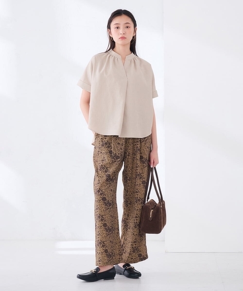 a.v.v(アーヴェヴェ)の「【洗える】リネンライクスキッパーギャザーブラウス(シャツ/ブラウス・レディース・ベージュ/ブラック/カーキ・38/40)」の15枚目の写真