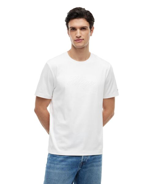 TOMMY HILFIGER(トミーヒルフィガー)の「ロープインターロックレギュラーTシャツ(Tシャツ/カットソー・メンズ・ホワイト/ブラック・SMALL/MEDIUM/LARGE/X-LARGE)」の2枚目の写真