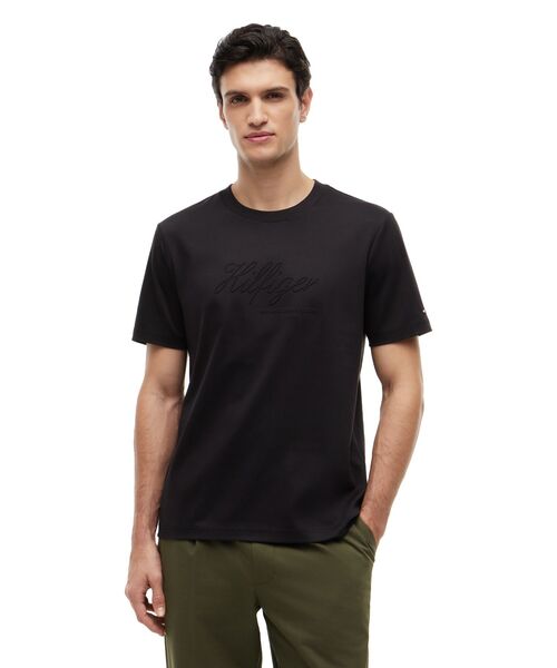 TOMMY HILFIGER(トミーヒルフィガー)の「ロープインターロックレギュラーTシャツ(Tシャツ/カットソー・メンズ・ホワイト/ブラック・SMALL/MEDIUM/LARGE/X-LARGE)」の1枚目の写真