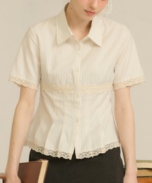 lace pleats shirt / レースプリーツシャツ