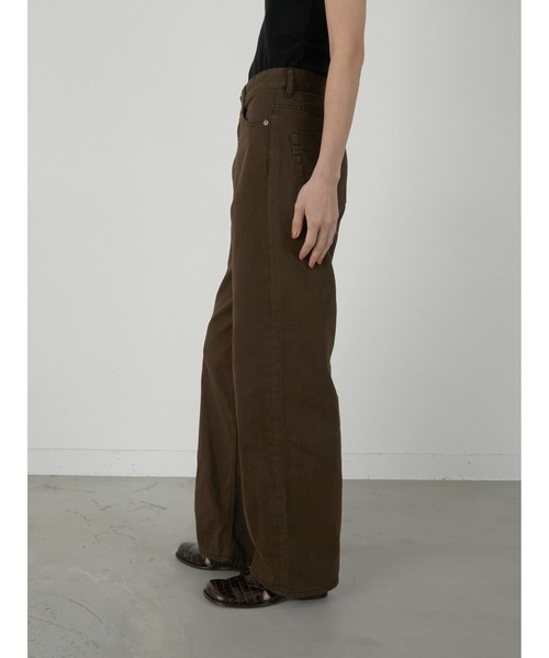 LA PEAU DE GEM(ラポドゥジェム)の「【LA PEAU DE GEM】high waist straight denim pants/ハイウエストストレートデニムパンツ(デニムパンツ・レディース・ブラウン/ブラック・S/M/L)」の3枚目の写真