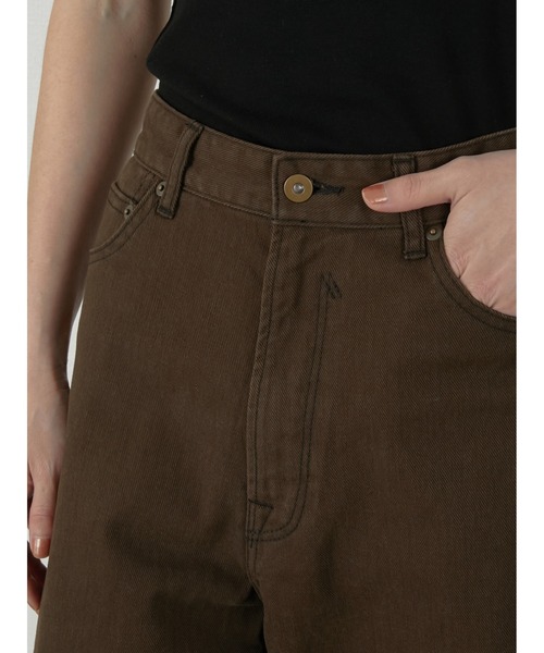 LA PEAU DE GEM(ラポドゥジェム)の「【LA PEAU DE GEM】high waist straight denim pants/ハイウエストストレートデニムパンツ(デニムパンツ・レディース・ブラウン/ブラック・S/M/L)」の5枚目の写真