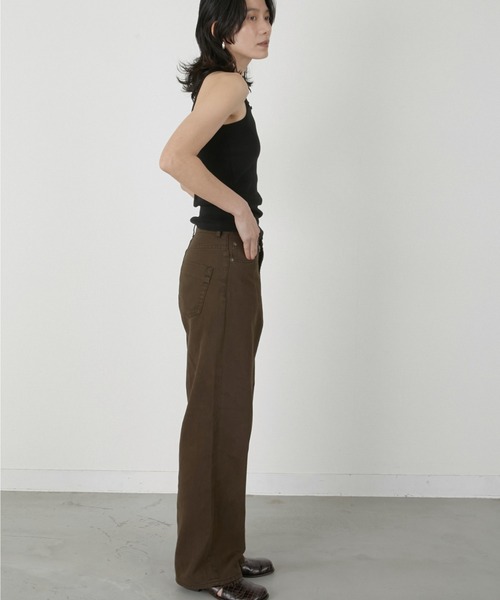 LA PEAU DE GEM(ラポドゥジェム)の「【LA PEAU DE GEM】high waist straight denim pants/ハイウエストストレートデニムパンツ(デニムパンツ・レディース・ブラウン/ブラック・S/M/L)」の8枚目の写真