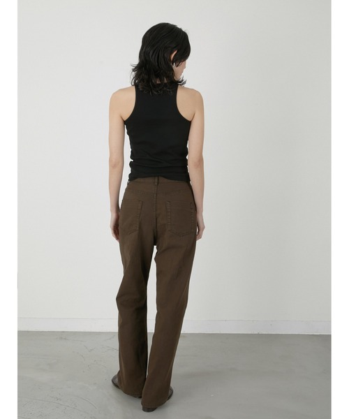 LA PEAU DE GEM(ラポドゥジェム)の「【LA PEAU DE GEM】high waist straight denim pants/ハイウエストストレートデニムパンツ(デニムパンツ・レディース・ブラウン/ブラック・S/M/L)」の9枚目の写真
