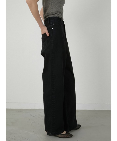 LA PEAU DE GEM(ラポドゥジェム)の「【LA PEAU DE GEM】high waist straight denim pants/ハイウエストストレートデニムパンツ(デニムパンツ・レディース・ブラウン/ブラック・S/M/L)」の11枚目の写真