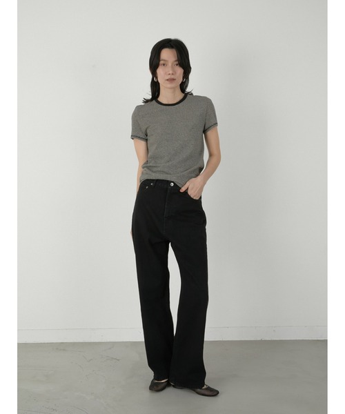 LA PEAU DE GEM(ラポドゥジェム)の「【LA PEAU DE GEM】high waist straight denim pants/ハイウエストストレートデニムパンツ(デニムパンツ・レディース・ブラウン/ブラック・S/M/L)」の15枚目の写真