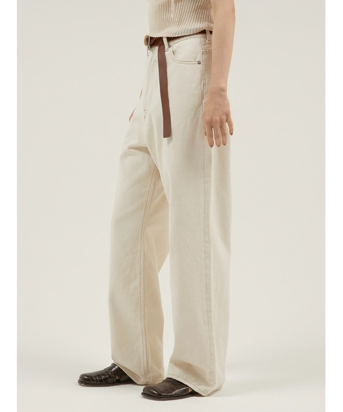 LA PEAU DE GEM(ラポドゥジェム)の「【LA PEAU DE GEM】high waist straight denim pants/ハイウエストストレートデニムパンツ(デニムパンツ・レディース・ブラウン/ブラック/ホワイト・S/M/L/MEDIUM/SMALL/LARGE)」の4枚目の写真