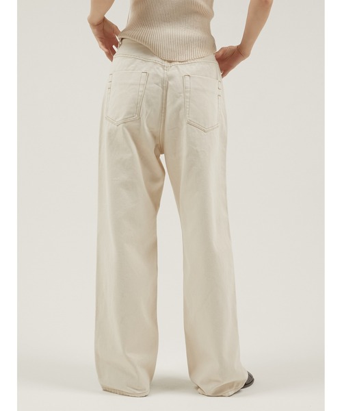 LA PEAU DE GEM(ラポドゥジェム)の「【LA PEAU DE GEM】high waist straight denim pants/ハイウエストストレートデニムパンツ(デニムパンツ・レディース・ブラウン/ブラック/ホワイト・S/M/L/MEDIUM/SMALL/LARGE)」の5枚目の写真
