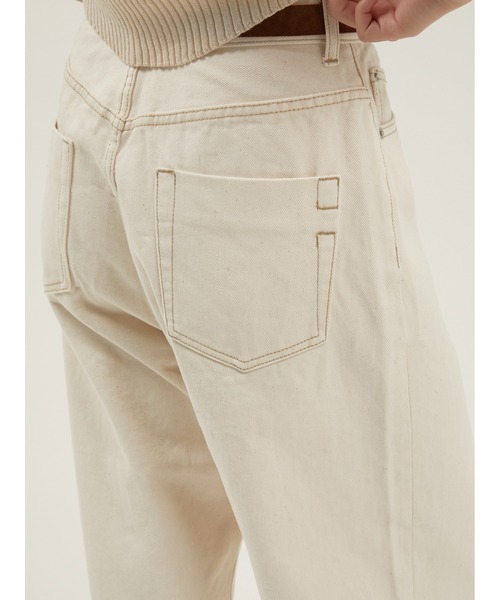 LA PEAU DE GEM(ラポドゥジェム)の「【LA PEAU DE GEM】high waist straight denim pants/ハイウエストストレートデニムパンツ(デニムパンツ・レディース・ブラウン/ブラック/ホワイト・S/M/L/MEDIUM/SMALL/LARGE)」の6枚目の写真