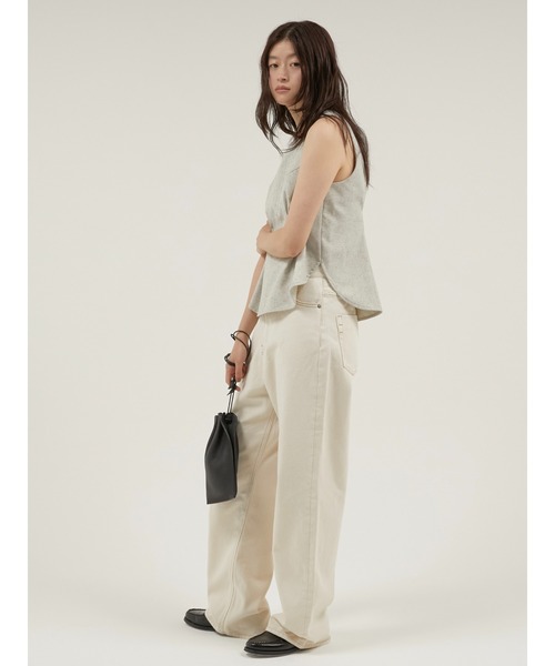 LA PEAU DE GEM(ラポドゥジェム)の「【LA PEAU DE GEM】high waist straight denim pants/ハイウエストストレートデニムパンツ(デニムパンツ・レディース・ブラウン/ブラック/ホワイト・S/M/L/MEDIUM/SMALL/LARGE)」の9枚目の写真