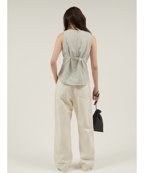 LA PEAU DE GEM(ラポドゥジェム)の「【LA PEAU DE GEM】high waist straight denim pants/ハイウエストストレートデニムパンツ(デニムパンツ・レディース・ブラウン/ブラック/ホワイト・S/M/L/MEDIUM/SMALL/LARGE)」の10枚目の写真