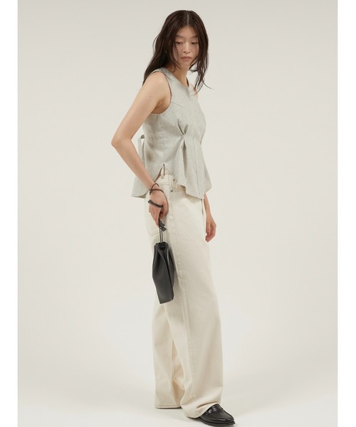 LA PEAU DE GEM(ラポドゥジェム)の「【LA PEAU DE GEM】high waist straight denim pants/ハイウエストストレートデニムパンツ(デニムパンツ・レディース・ブラウン/ブラック/ホワイト・S/M/L/MEDIUM/SMALL/LARGE)」の11枚目の写真